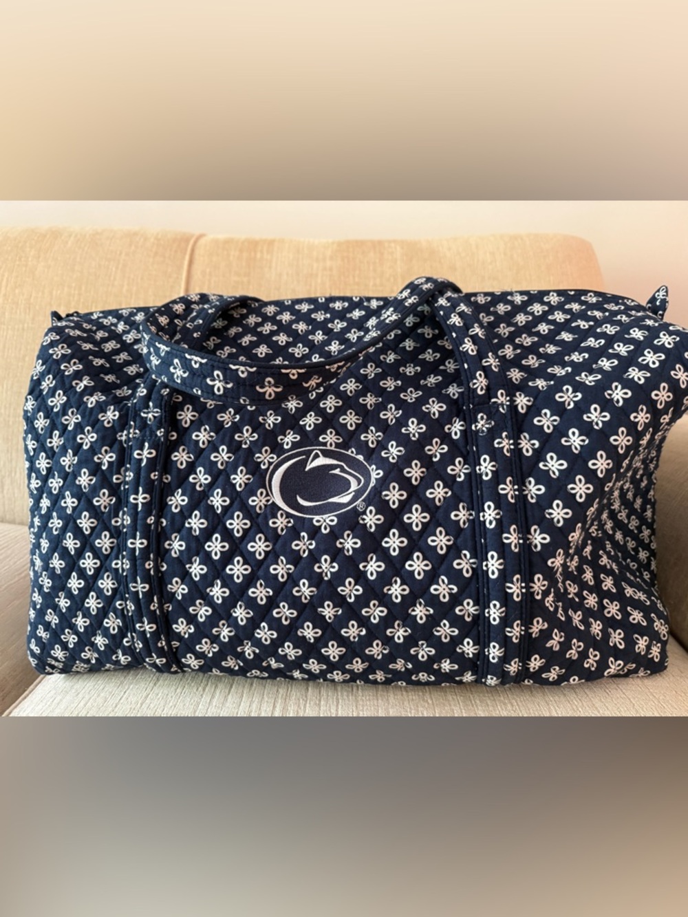 Penn State Vera Bradley Navy Quilted Duffel bag